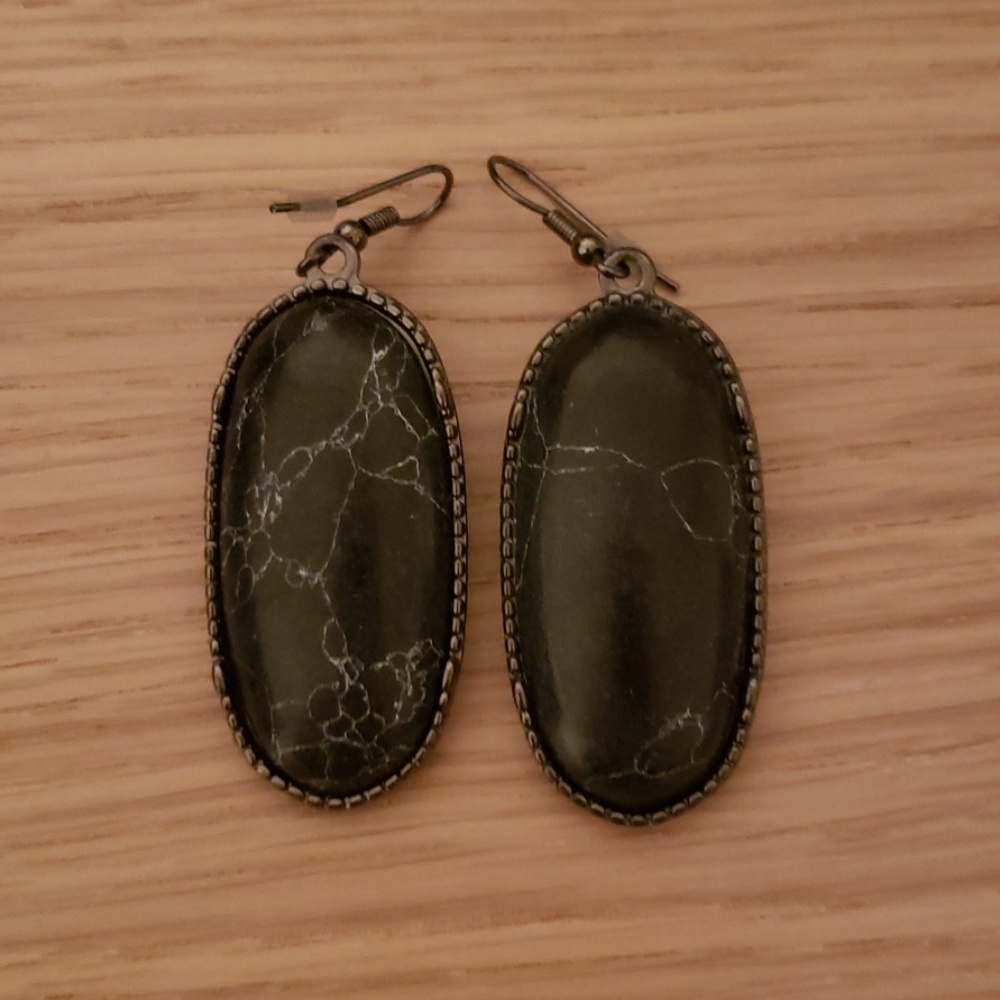 Black marble earrings